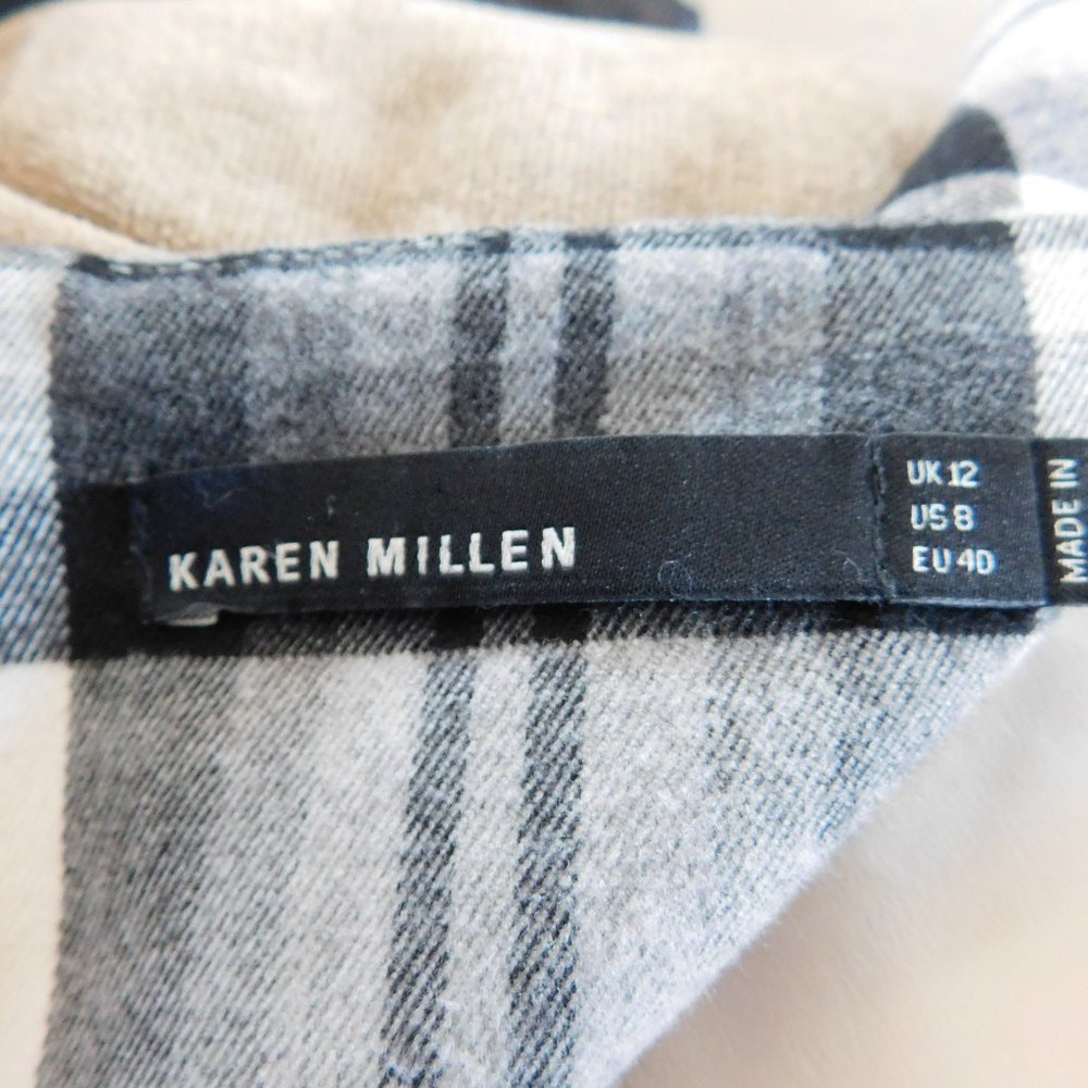 Karen Millen Monochrome Checkered Midi Dress - Picture 6 of 6